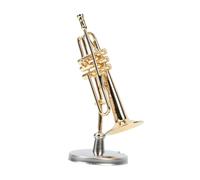 SOLUSTRE 1set Miniature Trumpet Model Base and Storage Box Practical Adornment for Home Decor Music and Miniature Scenes Elegant Design Finish