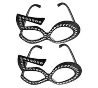 SOLUSTRE 2 Pairs Digital Glasses Rhinestone Birthday Glasses Birthday Eyewear 50th Birthday Party Glasses Birthday Eyeglasses Novelty Eyewear Celebration Trendy Party Glasses Props Plastic