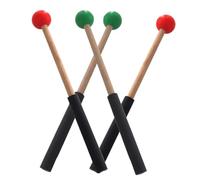 SOLUSTRE 2 Pairs Lightweight Marimba Mallets with Handle, Tongue Drum and Xylophone Percussion Sticks, Wooden Musical Instrument Accessories for Drummers and Percussion Players Random Style