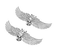 SOLUSTRE 2 Pcs Angel Wing Rhinestone Shoe Clips White Buckles Crystal Shoe Embellishment Clips for Women Wedding Party High Heels Decoration Charms