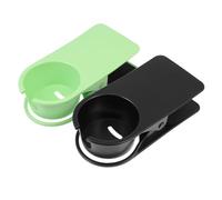 SOLUSTRE 2 Pcs Desk Side Clip Cup Holder with Spring Mechanism and Convenient Operation, Abs Plastic Beverage Holder Clip for Office and Computer Desk Use