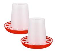 SOLUSTRE 2 Pcs Plastic Poultry Feeding Troughs for Chickens and Geese, Drop Resistant and Safe Chicken Feeders, Sturdy Red Feeding Containers for Farm Use