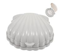 SOLUSTRE 2 Pcs Sea Shell Soap Dishes Plastic Soap Cases with Hollow Drainage Design PP Material for Bathroom Space Saving Compact Containers
