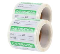 SOLUSTRE 2 Rolls Calibration Labels Write-on Adhesive Stickers 2.36x2.16x2.16in Quick Application Paper Material for Quality Control in Warehouses