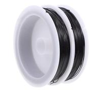SOLUSTRE 2 Rolls Colored Iron Wire, Galvanized, 40 Yd Reel, 0.5mm Diameter, Black, Flexible Bendable Craft Wire for Jewelry Making and Diy,