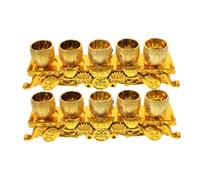 SOLUSTRE 2 Set Gold-Plated Mini Altar Chalice Set for Worship and Rituals Elegant Multi-Function Wine Cup with Sophisticated Design for Temples Home Shrines Enhancing Spiritual Atmosphere