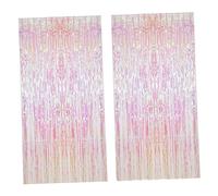 SOLUSTRE 2 Sets Colorful Rain Tinsel Curtains Party Backdrop Decorations for Birthday Wedding Events Chic Tassel Design Easy to Hang for Door Window Decor