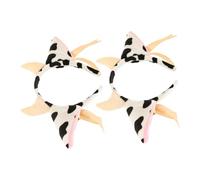 SOLUSTRE 2 Sets Cute Pet Headband Halloween Costumes The Animals Cow Costumes Headpiece Cow Head Hat Animal Dress up Headband Headpiece Women Christmas Headwear Plastic
