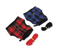 SOLUSTRE 2 Sets Small Pet Rabbit Harness Leash with Comfortable Mesh Cloth, Lightweight Bunny Vest for Indoor and Outdoor Use, Stable Performance with Adorable Red and Blue Check Design