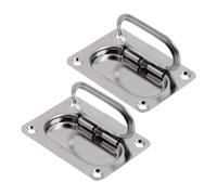 SOLUSTRE 2 Sets Stainless Steel Flush Lifting Floor Pull Handles for Boat Floor and Locker, Marine Flush Lift Pull Handles with Secure Grip, Versatile Use for Marine Applications