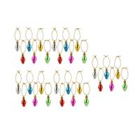 SOLUSTRE 200pcs Bright Random Colour Lamp Bead Pendants for Christmas Tree Decoration, Plastic DIY Accessories for Celebration Parties and Holiday Home Decor Random Color