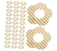 SOLUSTRE 200pcs Decorative Ice Pop Paper Holders Drip Ice Cream Cone Sleeves Gold Stripe Design for Parties Weddings Sticky Snack Accessory