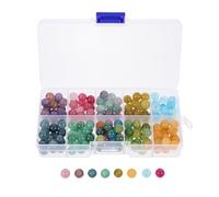 SOLUSTRE 200pcs Glass Beads Set DIY Accessories Assorted Color Practical Suitable for Handicrafts Necklace Key Chain DIY Crafts Making