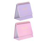 SOLUSTRE 2027 Minimalist 2pcs Desktop Calendars for Office and Home, Paper Material Standing Desk Calendar Preventing Ink Bleeding and Smudging, for Professionals and Students