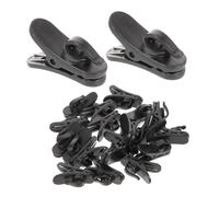 SOLUSTRE 20pcs Black Abs Lapel Microphone Wire Clips Easy to Fix The Microphone Clip on Collar Or Tie for Conferences and Performances