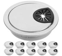 SOLUSTRE 20pcs Cable Hole Grommets round Wire Hole Plug Abs Silicone Silver 50mm for Desks, Tables and Furniture, Easy Installation