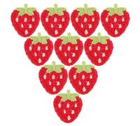 SOLUSTRE 20pcs DIY Strawberry Patches Felt Sew on Embroidered Strawberry Patches Cartoon Style Cute Vibrant Applique for Jeans Bags