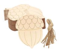 SOLUSTRE 20pcs DIY Wooden Pine Cone Ornaments Unfinished Wood Cutouts for Christmas Decor Acorn Shaped Painting Pendants with Hanging Craft Xmas Decoration Tags
