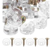 SOLUSTRE 20pcs Glass Door Panel Retainer Clips with Fixing Screws Plastic Cabinet Retaining Clips for Glass and Mirror Doors Firm and Easy Installation for Cabinets Random Color
