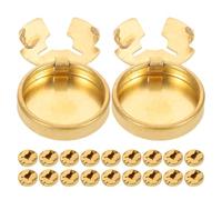 SOLUSTRE 20pcs Golden Brass Button Covers for Mens Shirts, round Clip-on Caps Made of Copper, Easy DIY Fit for Thick Fabrics, for Outfitting Multiple Shirts and Casual Wear