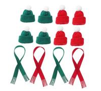 SOLUSTRE 20pcs Mini Knit Hat and Scarf Set for Crafts Christmas Snowman Doll Hats Lightweight Knitted Accessories for DIY Decorations Tree Ornaments and Holiday Art Projects
