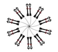 SOLUSTRE 20pcs Miniature Model Street Lights with LED Bulbs Realistic Black Dollhouse Lamps with Flower Wreaths Sturdy Craft for Micro Landscape Home Decor and Play Installation