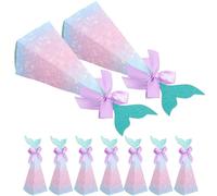 SOLUSTRE 20pcs Paper Mermaid Cookie Boxes Candy Containers Delicate Design Lightweight Easy to Carry Wedding Party Favor Boxes for Wedding Celebration