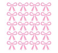 SOLUSTRE 20pcs Pink Acrylic Bow Drink Markers Decorative Reusable Bowknot Wine Charms for Cocktails and Glasses, Multi-occasion Use for Anniversaries and Bow Party Favour Events