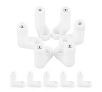 SOLUSTRE 20pcs Plastic L-Shaped Brackets PCB Board Mounting Feet Sturdy White L-Shaped Standoffs for Cabinets Shelves Stability Versatile Use in Workshop and Home