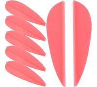 SOLUSTRE 20pcs Replacement Fletchings, Arrow Vanes, Plastic Archery Vanes for Wooden Arrow Shaft, Red, Reusable, Unique Shape, Archery Practice and Target Shooting