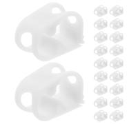 SOLUSTRE 20pcs White Adjustable Laboratory Hose Clamps 1/4" 5/16" Plastic Tube Valve Flow Control Clips for Accurate Liquid Management in Brewing and Equipment