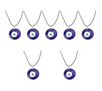SOLUSTRE 21pcs Men S Evil Eye Necklace with Blue Pendant Vintage Decorative Jewelry Wax Cord Rope Chain Simple round Design for Stylish Protection and Lucky Charm