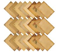 SOLUSTRE 24 Pcs Vintage Kraft Paper Letter Supply Stationery Paper Assorted Colours Smooth Writing Practical Design for Painting and Copying Poems