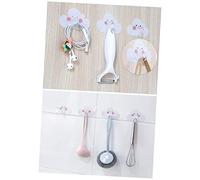 SOLUSTRE 24Pcs Cloud Shaped Self Adhesive Wall Hooks PVC Seamless Coat Hangers for Home Organization Glass Tile Smooth Surfaces White