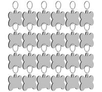 SOLUSTRE 24pcs DIY Blank Key Ring Heat Transfer Key Ring Silver Mdf Material Hands-on Ability Crafting Birthday