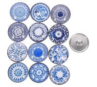 SOLUSTRE 24pcs Glass Snap Buttons for Jewelry DIY Crafts Decorative Snap Charms for Bracelets and Accessories Lightweight Embellishments for Sewing and Craft Projects