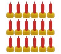 SOLUSTRE 24pcs Lamb Bottle Nipples for Sheep and Dog, Rubber and Plastic Milk Drink Teats to Minimise Choking and Boost Survival Rate, for Farm Feeding and Stables