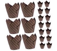 SOLUSTRE 250pcs Tulip Cupcake Liners Greaseproof Baking Paper Cups Muffin Cases Oil Resistant Wrappers for Home Bakery Party Baking Small Cakes Muffins