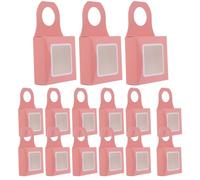 SOLUSTRE 25pcs Foldable Pink Kraft Paper Wine Bottle Boxes with Pvc Window, Portable and Ample Capacity Boxes for Decorating Bottle Racks and Party Use