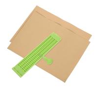 SOLUSTRE 27-line 30-Cell Plastic Braille Writing Board with Stylus and 2 Practice Sheets Light Green Braille Accessory for Blind Writing and Learning Portable Kit for Visual Impairment Aid