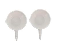 SOLUSTRE 2pcs 50ml Laboratory Evaporating Dish Handle Ceramic Round Evaporation Basin Set for School and Home Laboratory Use