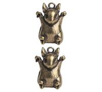 SOLUSTRE 2pcs Adorable Rat Pendants Keychain Accessories Mouse Figurine Decorative Statue for Rat Lovers Kawaii Keyring