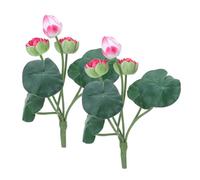 SOLUSTRE 2PCS Artificial Lotus Flower Decor Small Realistic Faux Lotus Picks for Wedding Party Home Office Temple Decoration Symbolizing Purity and Peace Easy Maintenance