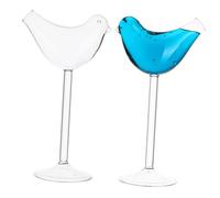 SOLUSTRE 2pcs Bird Shape Cocktail Glasses Transparent Glass Goblets Creative Stemmed Martini Cups for Party Home Bar Banquet Smooth Rim Comfortable Touch