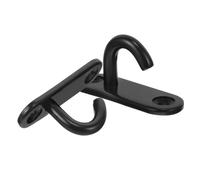 SOLUSTRE 2pcs Black U-Shaped Screw-in Ceiling and Wall Mount Hooks M6 Open Loop for Hanging Plants, Outdoor Plant Hangers, Flower Basket Hooks, and Swing Rope Rings