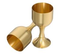 SOLUSTRE 2pcs Brass Chalice Goblets with Comfortable Grip, Vintage Classic Stemware for Religious Rituals and Traditional Ceremonies, Elegant Wedding Glasses with Timeless Design