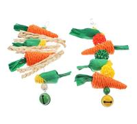 SOLUSTRE 2pcs Carrot String Hamster Chewing with Straw Rope Unique Shapes for Dental Care and Chewing Behaviour Change Small Pets Playing Random Color