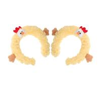SOLUSTRE 2pcs Chicken Hair Accessories Plush Adjustable Stretchy Yellow Chick Headband Cute Fluffy Kawaii Style for Spring Party Makeup