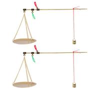SOLUSTRE 2pcs Chinese Style Medicine Scales Reusable Gram Scale Copper Retro Fashionable High-precision for Daily Use