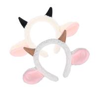SOLUSTRE 2pcs Cute Plush Sheep Ears Headband Lamb Costume Accessory for Boys and Girls for Parties Cosplay and Birthday Celebrations Lamb Horn Hairband